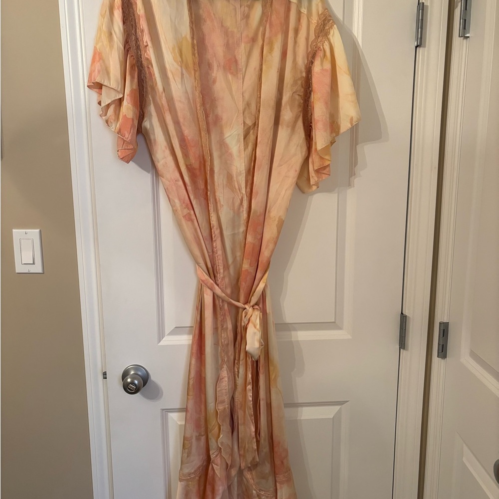 Free People Moonbeam Multicolor Kimono Robe and Short Set Fits multiple sizes
